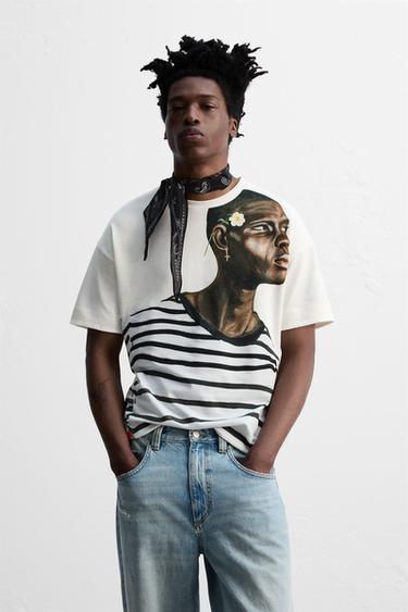 EMBROIDERED PRINT T-SHIRT © OTIS KWAME KYE QUAICOE - White by Zara