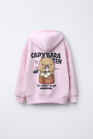 SWEAT À CAPUCHE CAPIBARA CAPYFUN © - Rose de Zara - Image 1