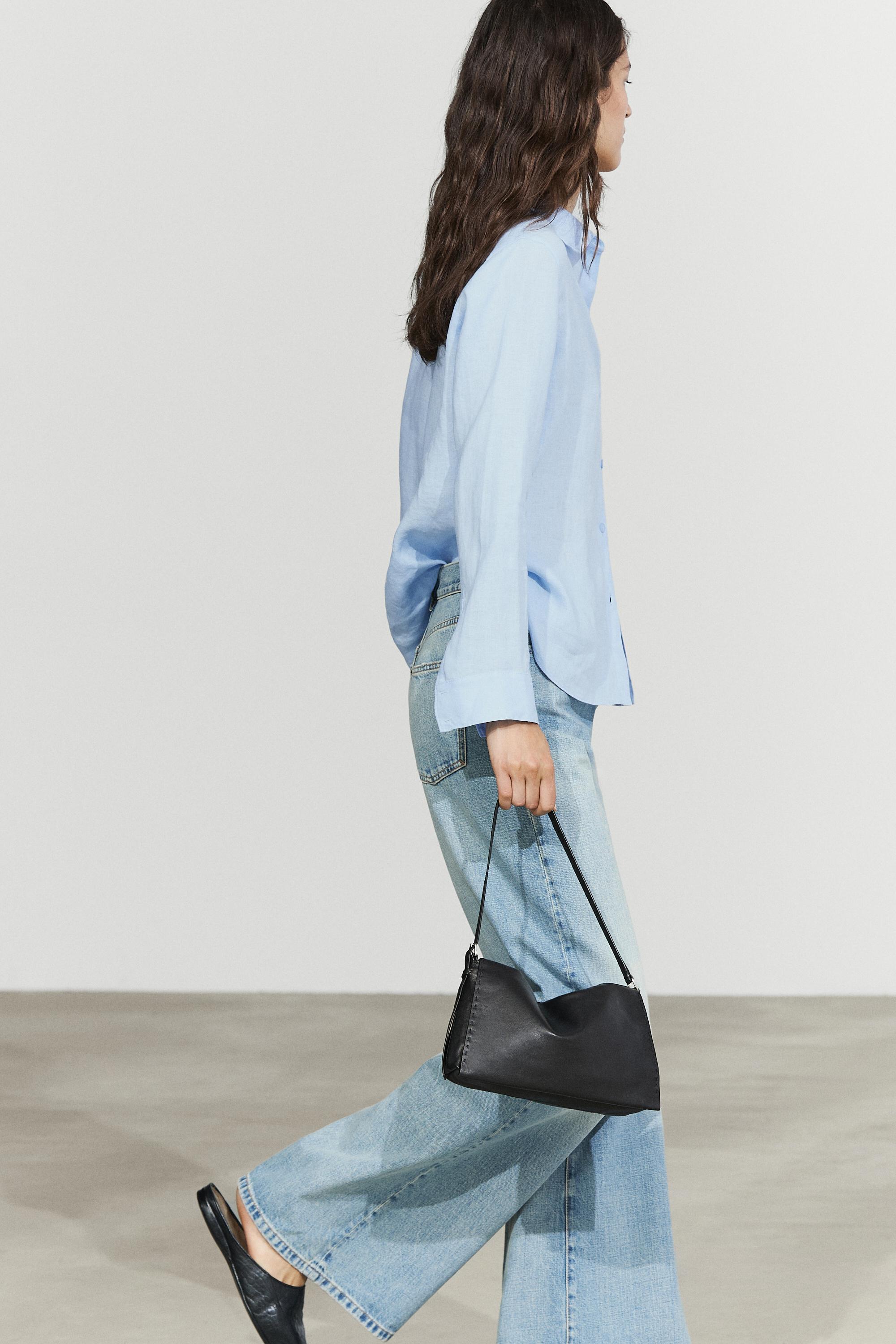 Flowing 100% linen shirt — Sky blue