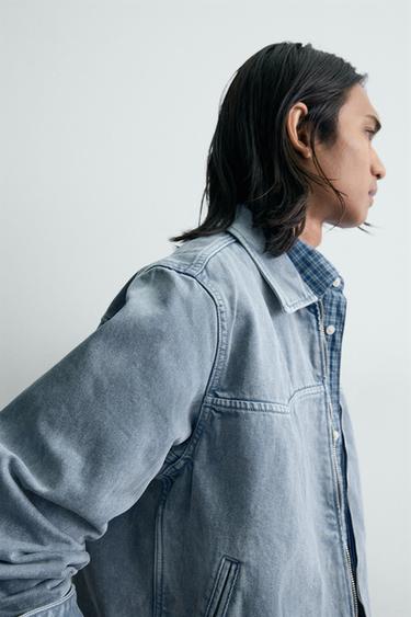 WASHED TEXTURED JACKET - Sky blue by Zara - Image 5
