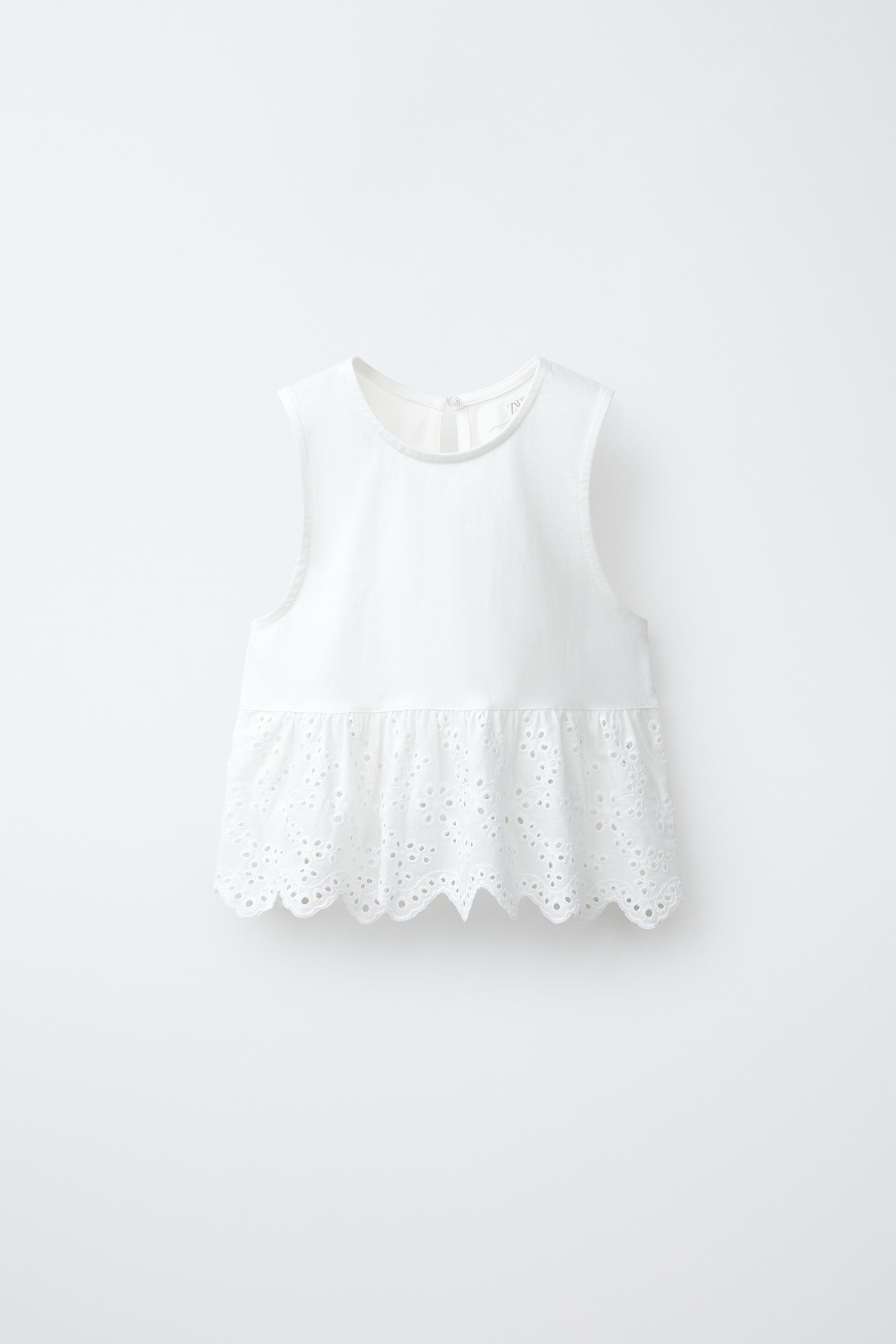 Детские футболки Zara SWISS EMBROIDERY CONTRAST T-SHIRT — фото 2