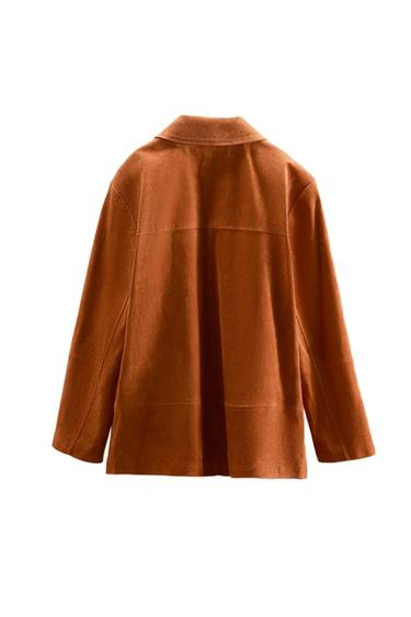 100% SUEDE LEATHER JACKET - Burnt orange by Zara