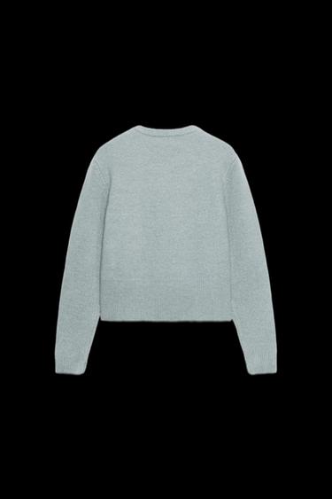 STRICKJACKE MIT KUGELKNÖPFEN - Grau / Blau von Zara