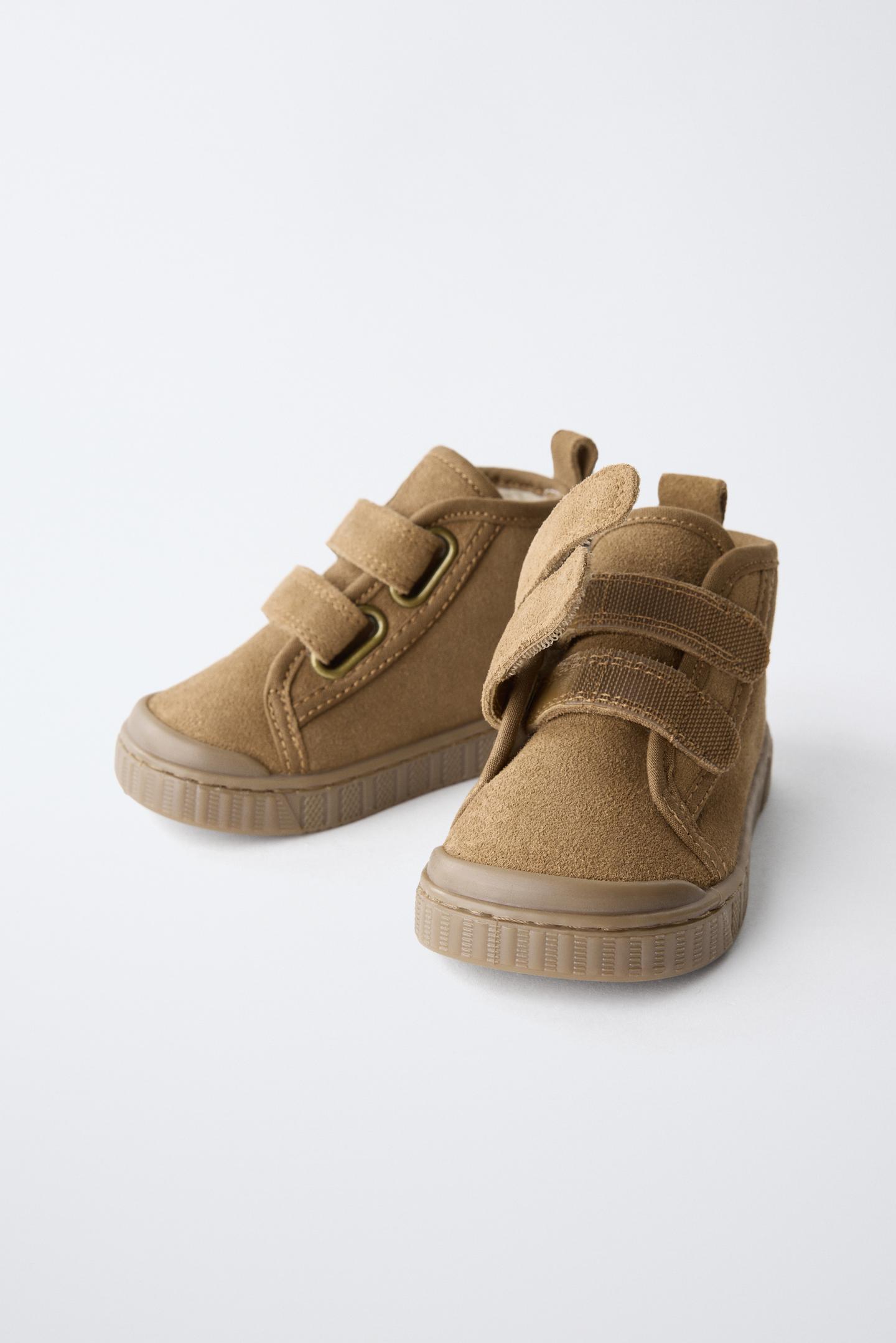 Детские кроссовки Zara Leather Lined Barefoot Sneaker, цвет: Коричневый — фото 5