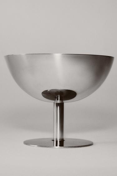 SILVER STAINLESS STEEL SHORT WINE GLASS - Silver by Zara