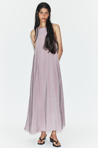 VESTIDO MIDI FLUIDO - Malva empolvado de Zara