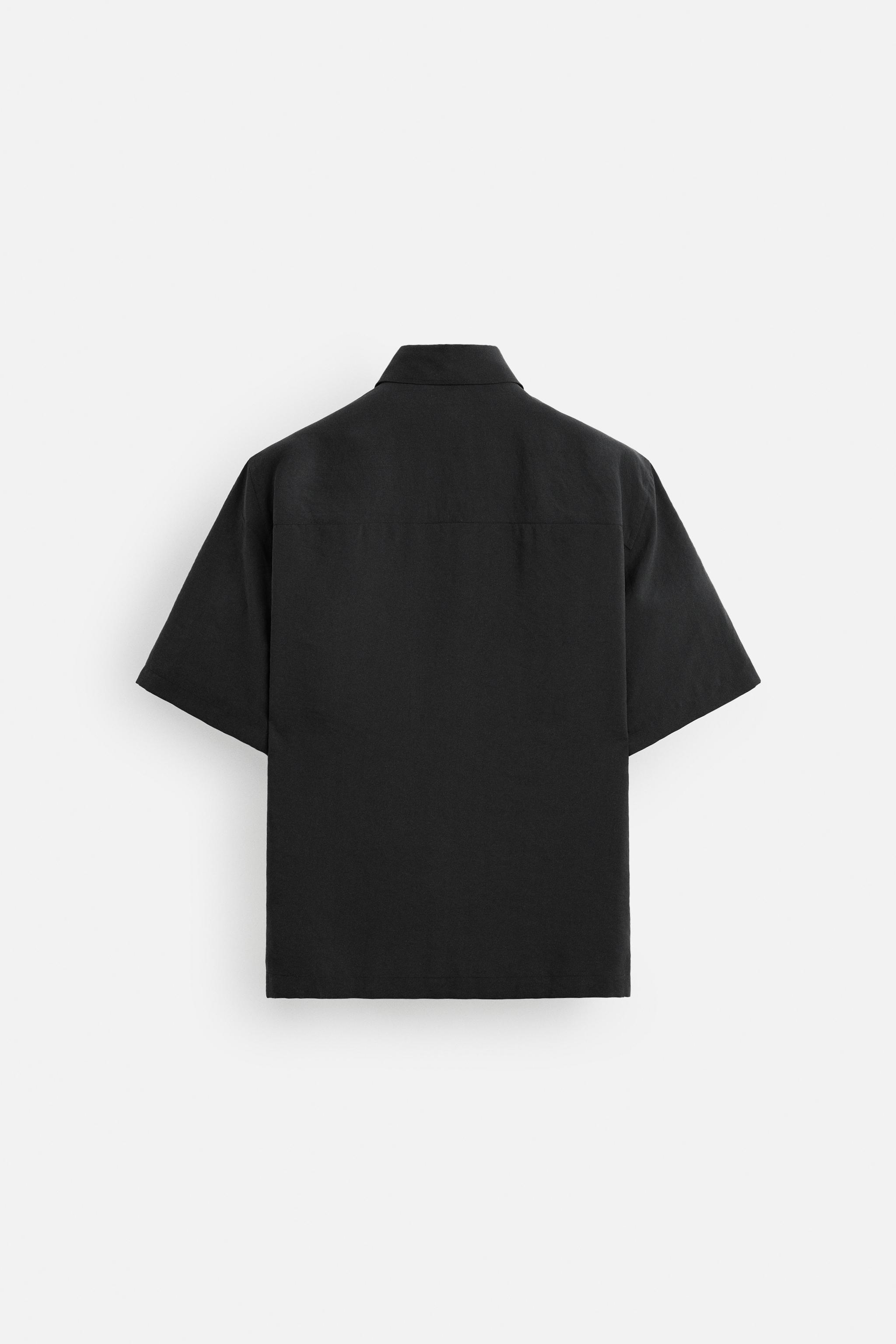 フルイドリラックスフィットシャツ - ブラック | ZARA Japan / 日本