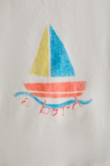 T-SHIRT ENFANT "À BORD" - Blanc cassé de Zara - Image 3