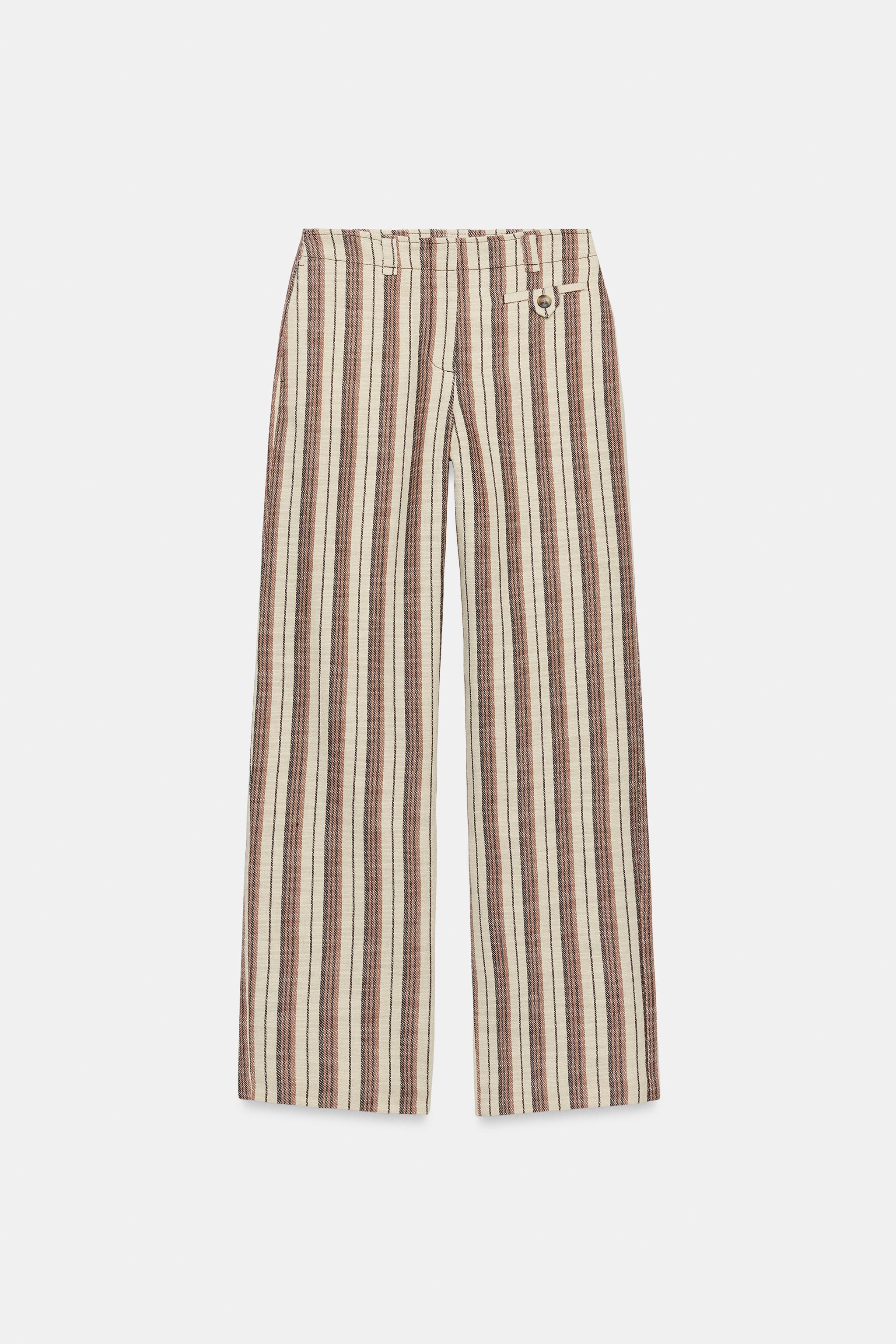 STRIPED STRAIGHT LEG PANTS