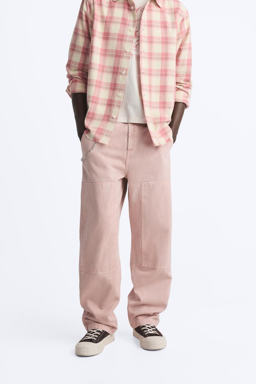 Zara Grey Checkered Slim Fit Driver Pants, Men's Fashion, Bottoms
