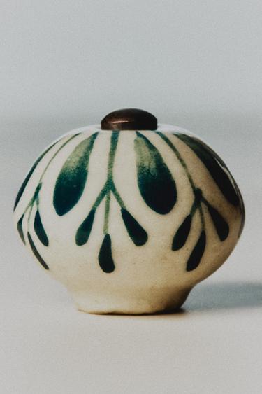 PACK TIRADORES CERÁMICA FLOR (PACK DE 2) - Verde de Zara