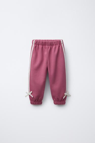 JOGGERS WITH SIDE STRIPE AND TIE - Raspberry by Zara