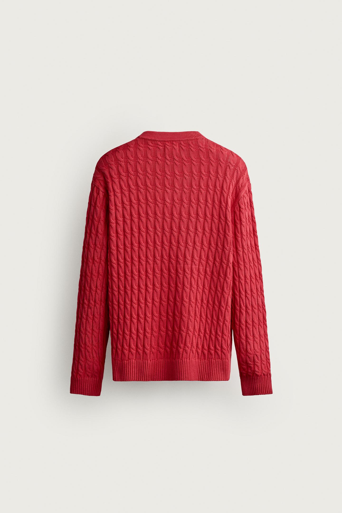 Мужской свитер Zara Fruit OF the Loom™ V-NECK, цвет: Красный — фото 7