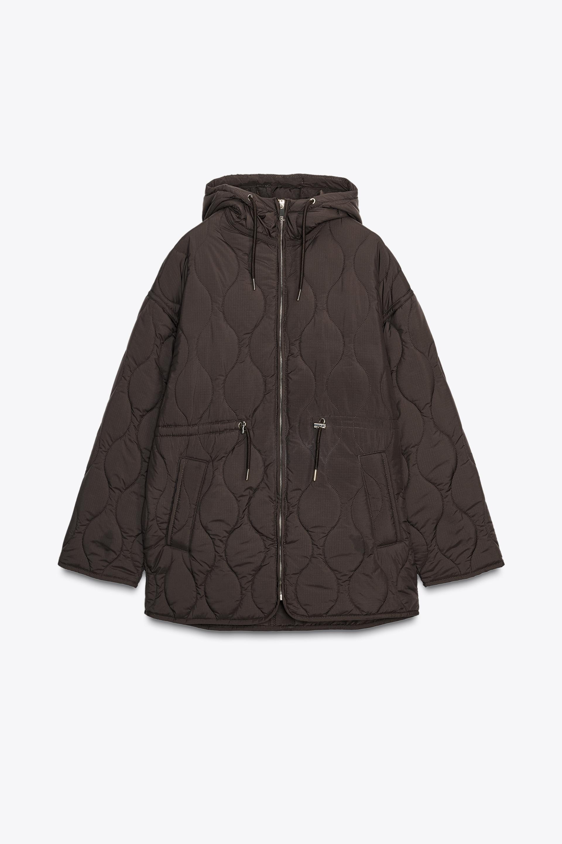 HOODED PUFFER JACKET WITH ADJUSTABLE WAIST