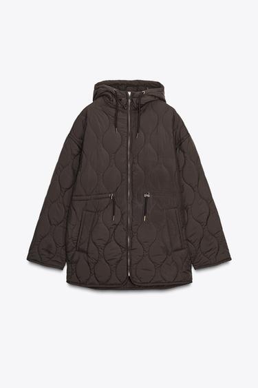 PADDED HOODIE JACKET WITH ADJUSTABLE WAIST - Light brown by Zara - Image 6
