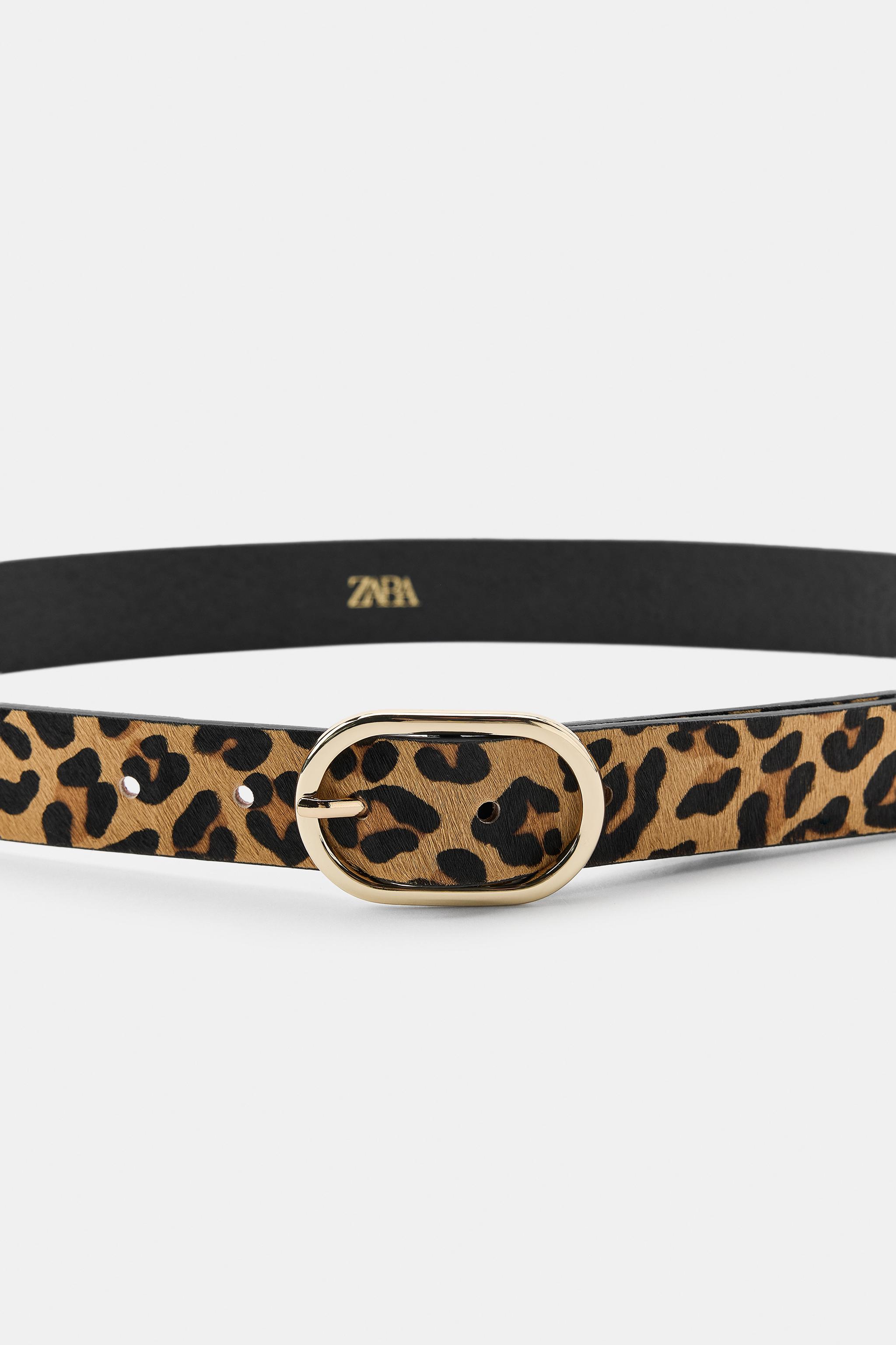 100% LEATHER ANIMAL PRINT BELT - Leopard | ZARA United States