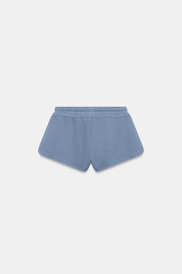 SHORT À CORDONS EFFET DÉLAVÉ - Bleu roi de Zara - Image 4