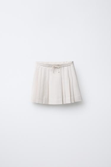 FLOWING PLEAT SKIRT - Ecru by Zara