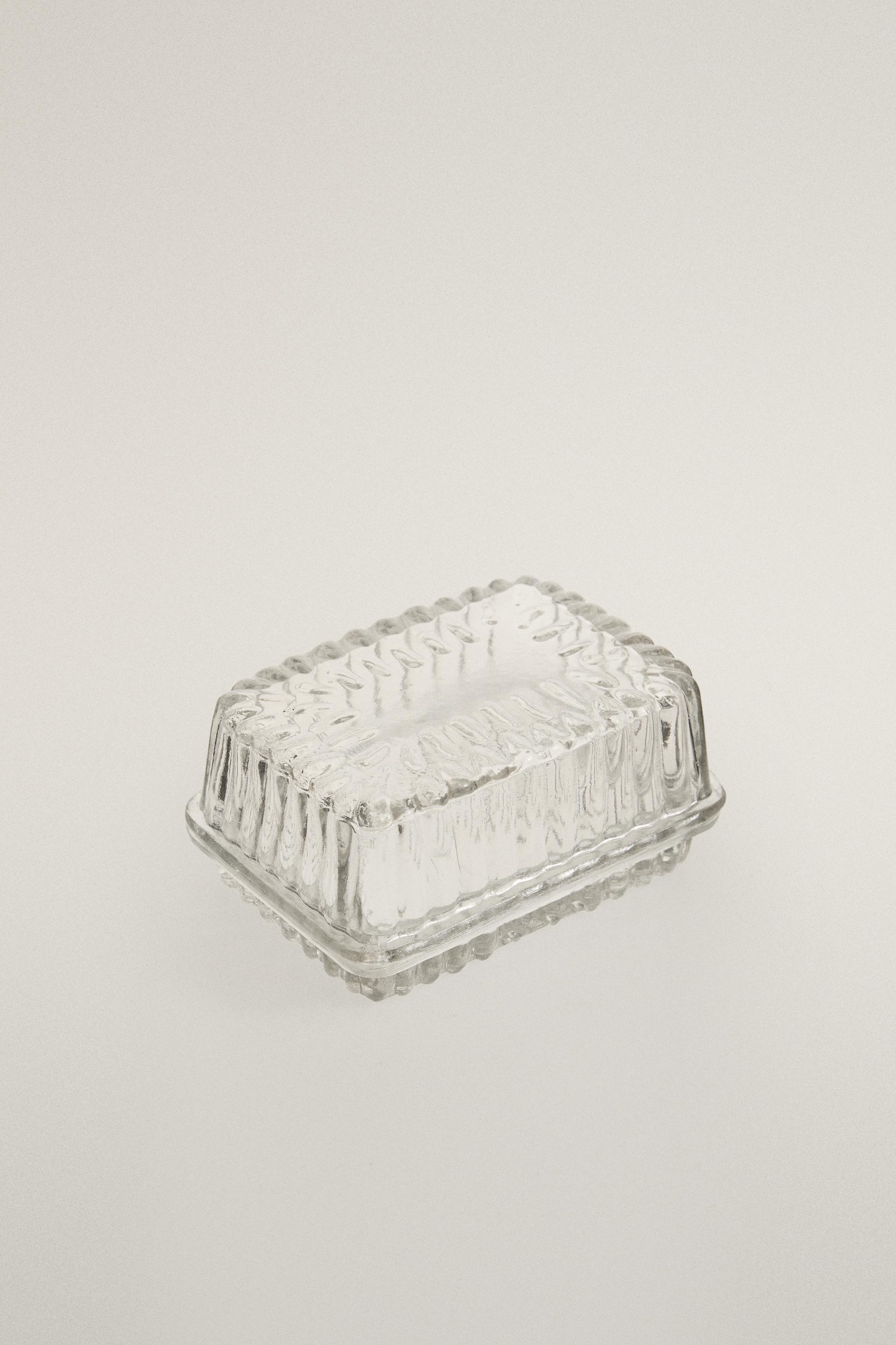 GLASS BUTTER DISH — Transparent (alternate view)