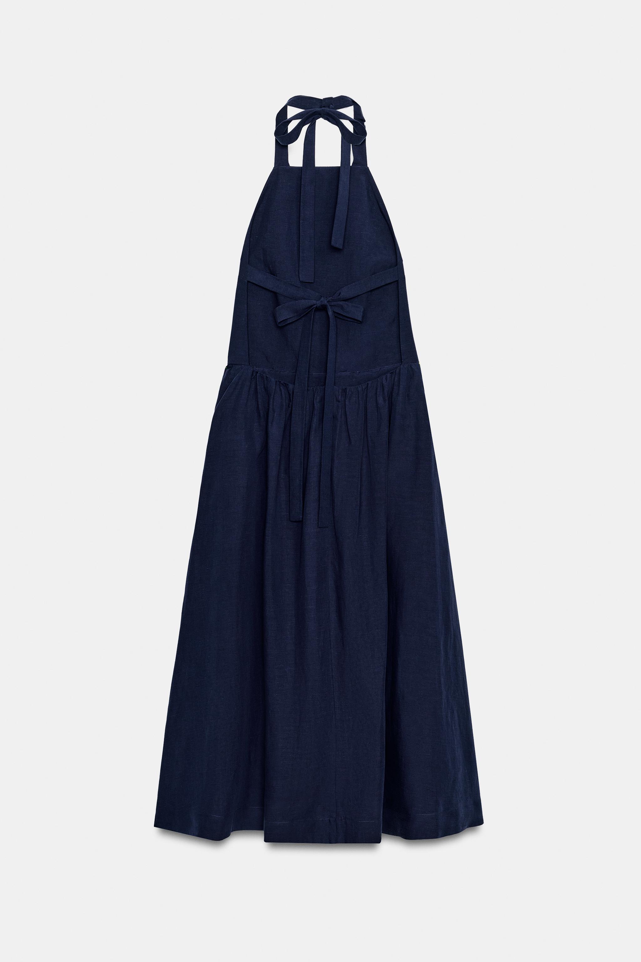 Zara ZW COLLECTION HALTER YAKA ELBİSE görsel 8
