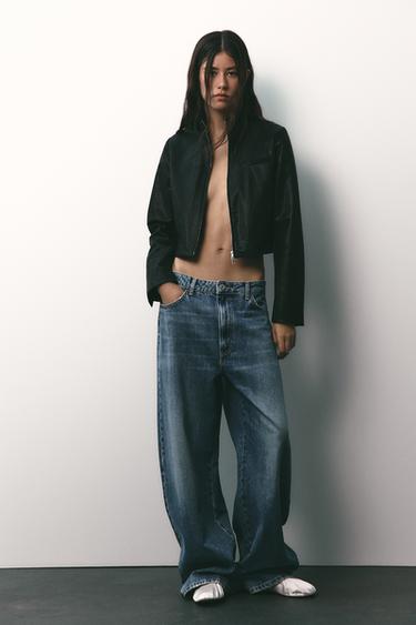 FAUX LEATHER CROP JACKET - Black by Zara - Image 0