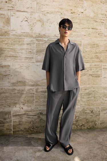 FLOWING RELAXED FIT SHIRT - Grey by Zara