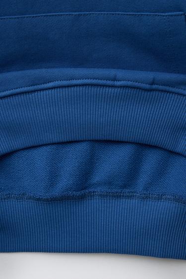 HOODIE WITH RAISED SLOGAN - Bluish by Zara - Image 4