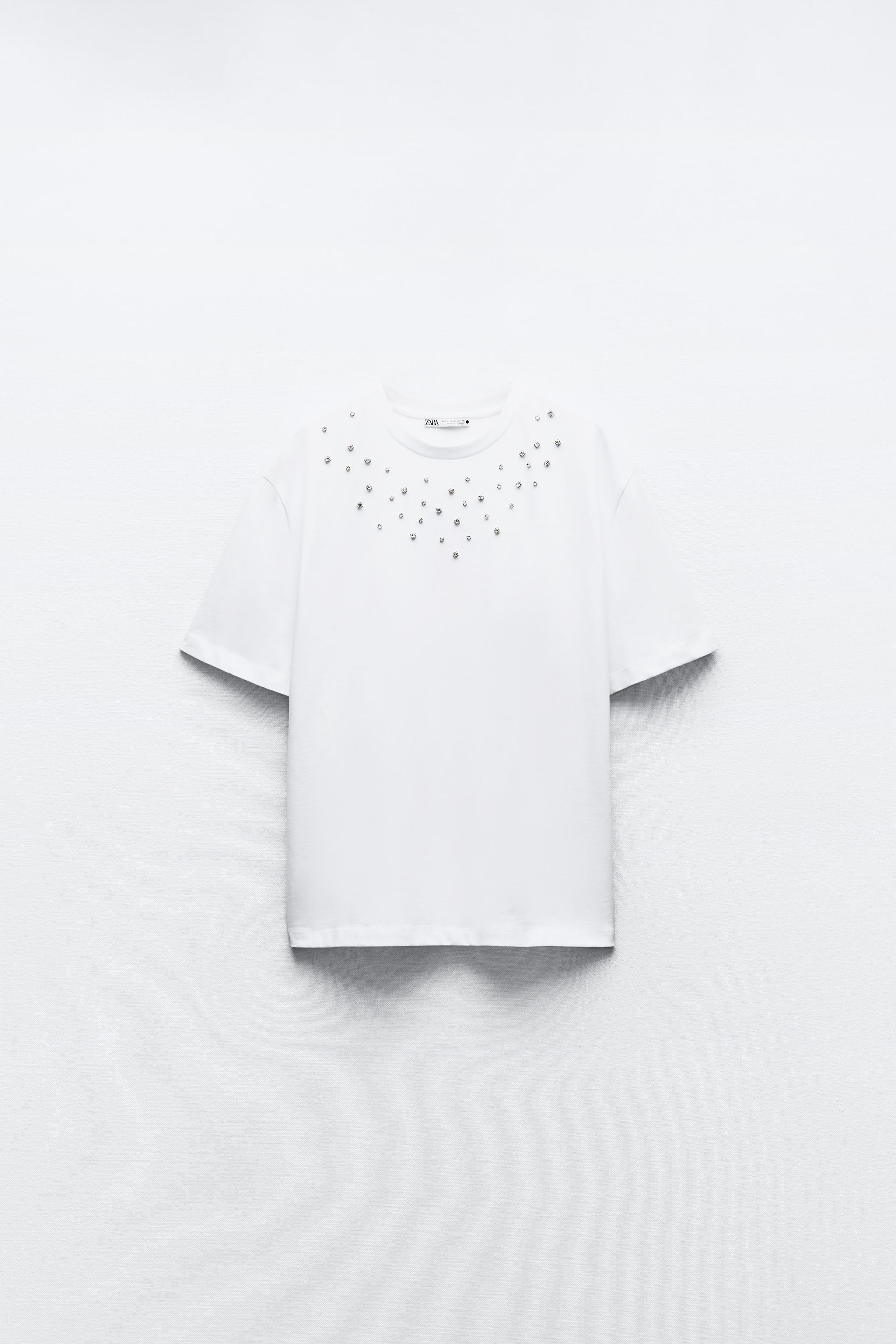 ビジューTシャツ - ホワイト | ZARA Japan / 日本