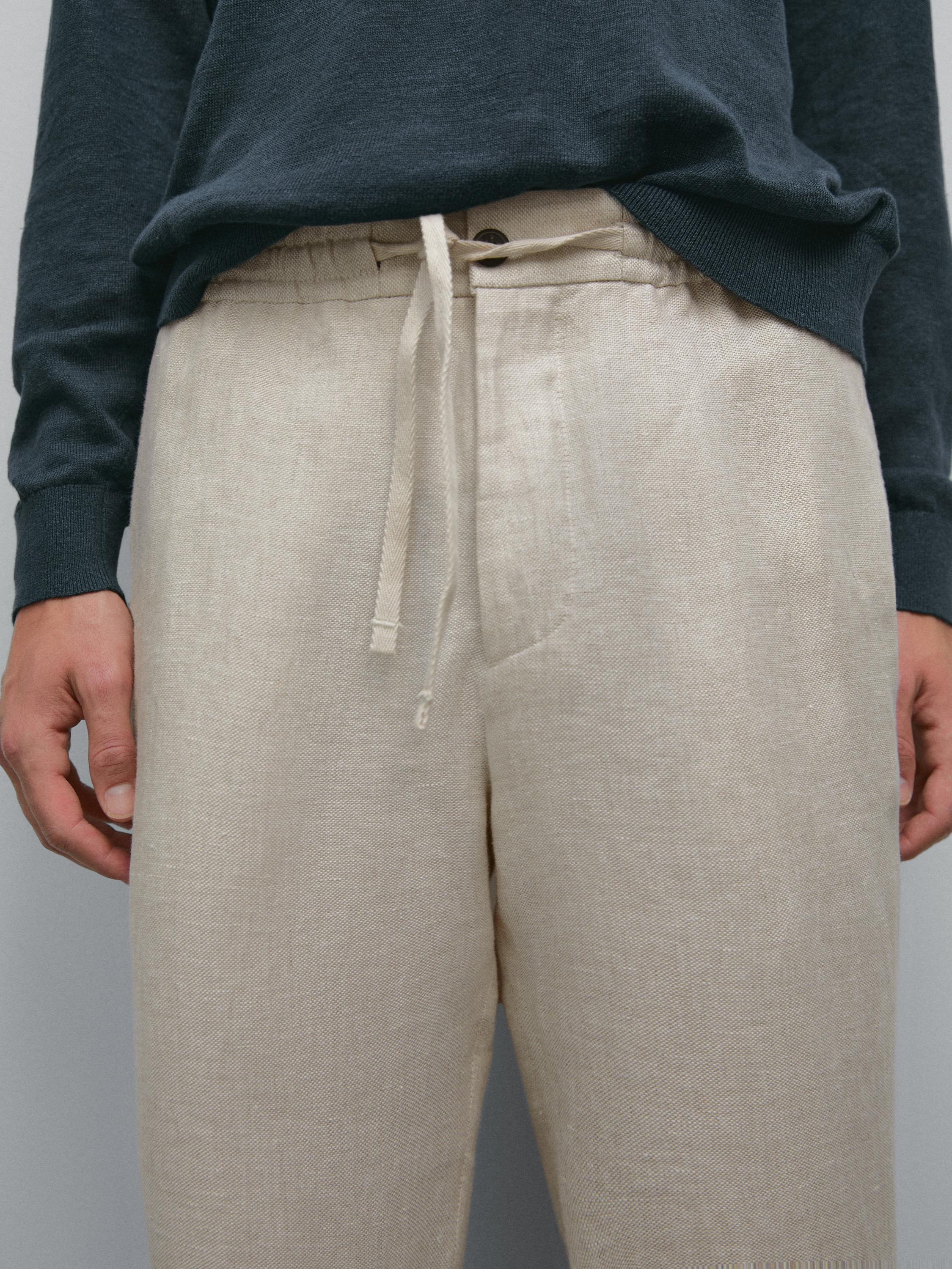 Pantalon en lin total look