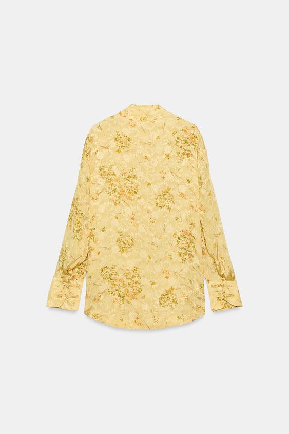 CHEMISE IMPRIMÉE ZW COLLECTION - Jaune de Zara - Image 4