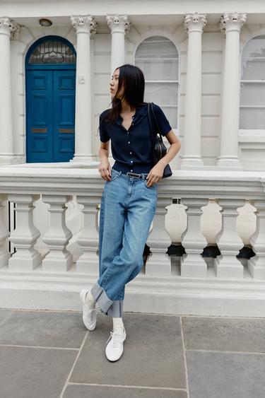 SHORT SLEEVE KNIT CARDIGAN - Navy blue by Zara - Image 0
