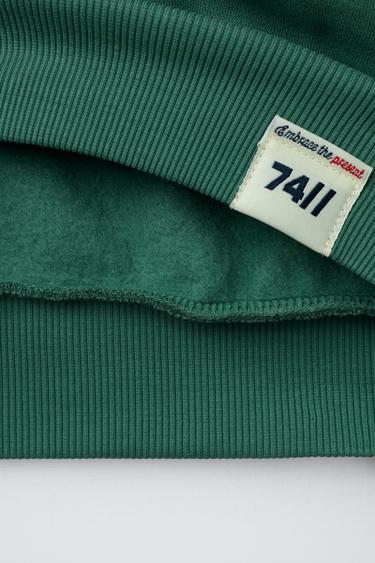 ENSEMBLE DE JOGGING AVEC SWEAT ET JOGGER À INSCRIPTION BRODÉE - Vert de Zara - Image 7