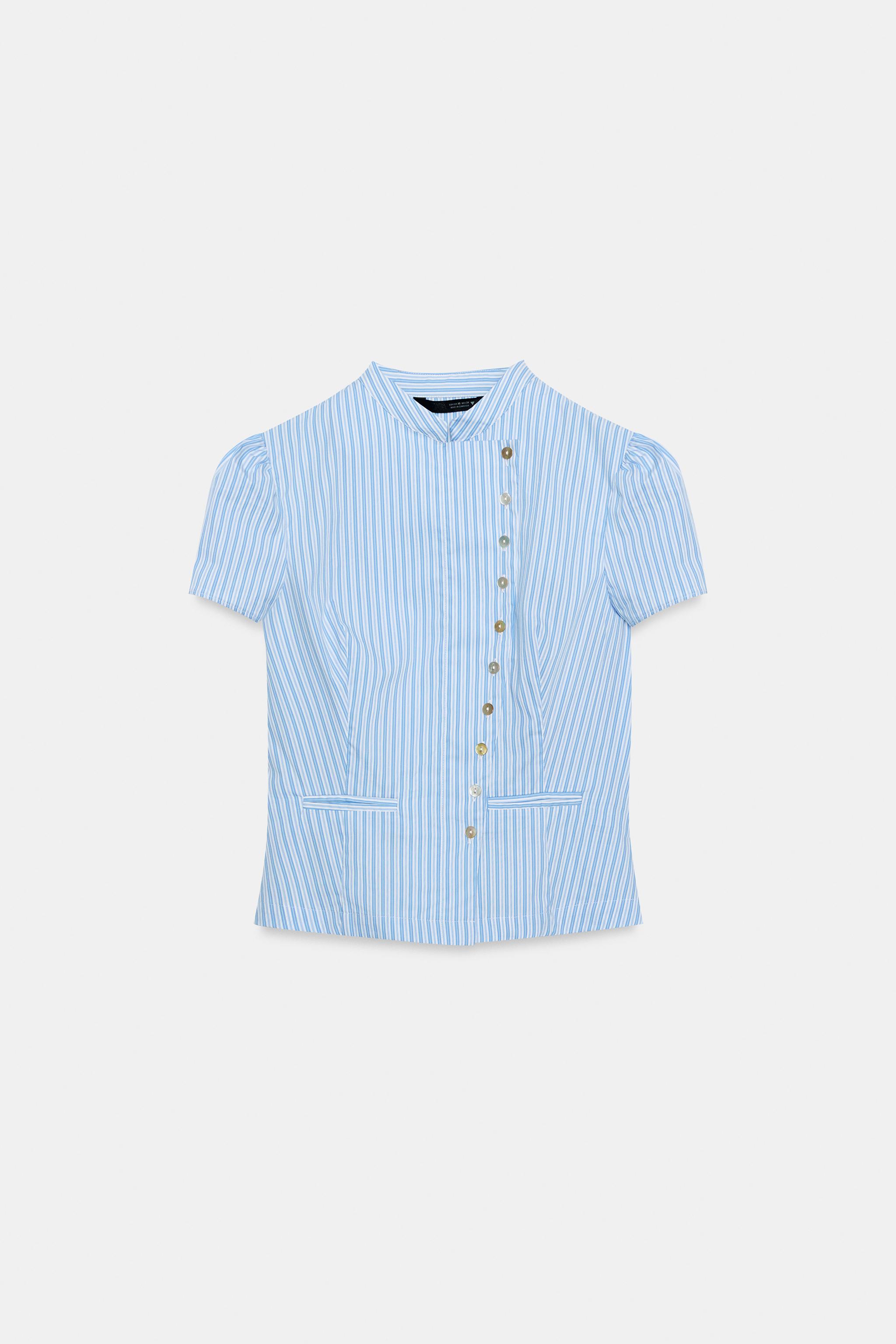 STRIPED BUTTON-UP TOP