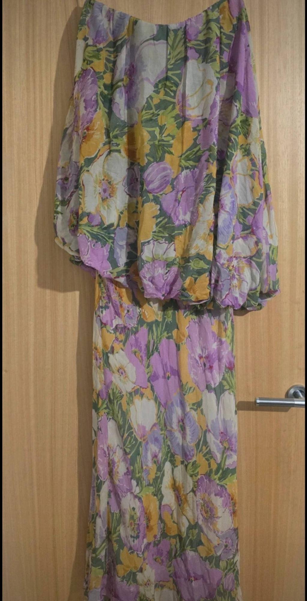 STRAPLESS FLORAL LONG DRESS SIZE M - Image 3