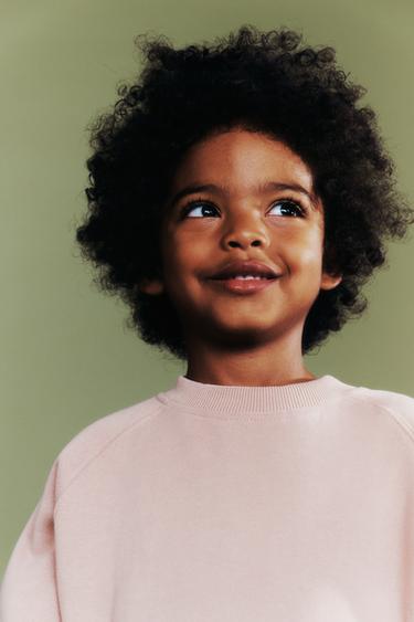 Zara FLOCKED LOGO SWEATSHIRT - Light pink