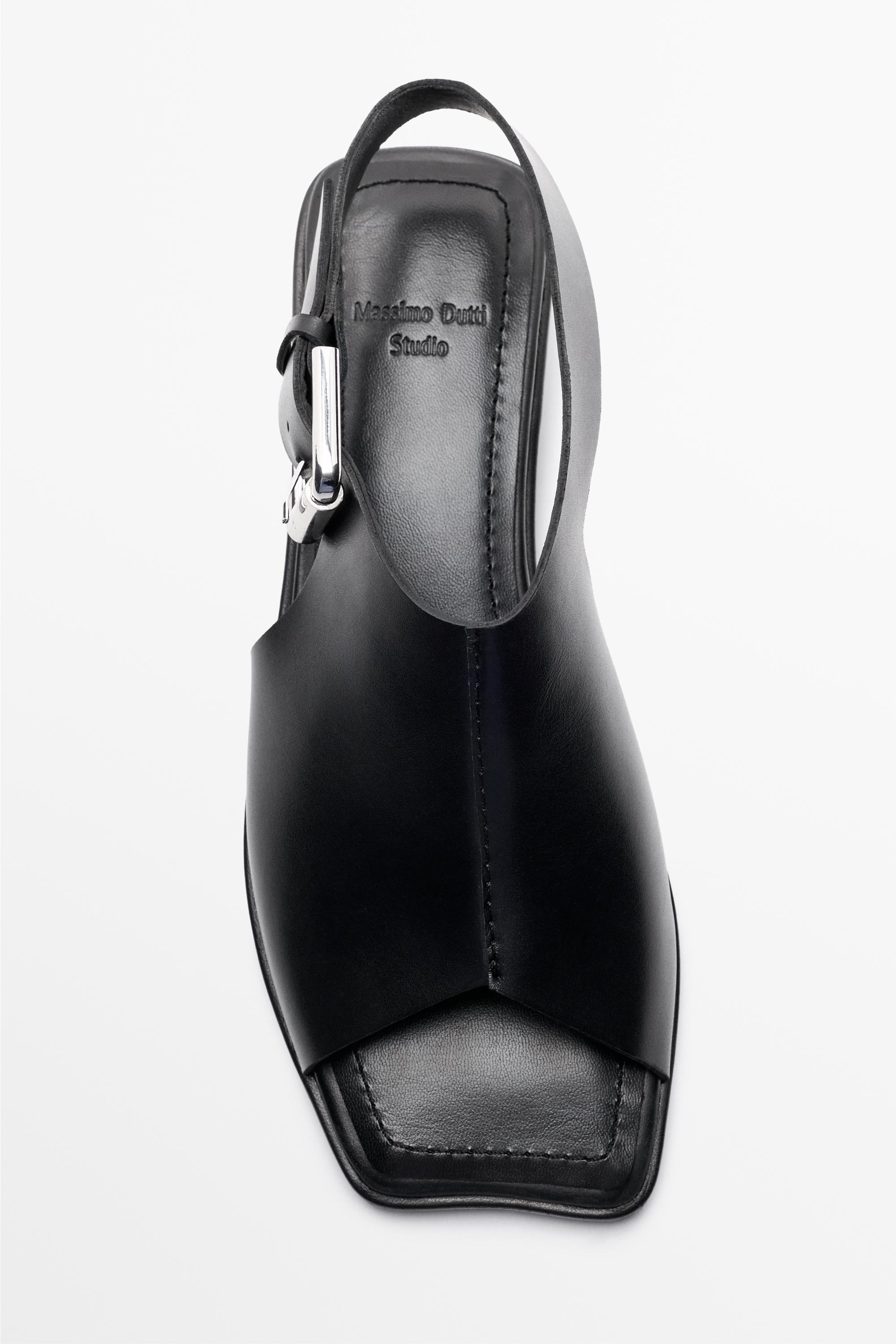 即完｜26SS ZARA Studio Col. Leather Sandal Leather sandal - STUDIO - Black | ZARA United States