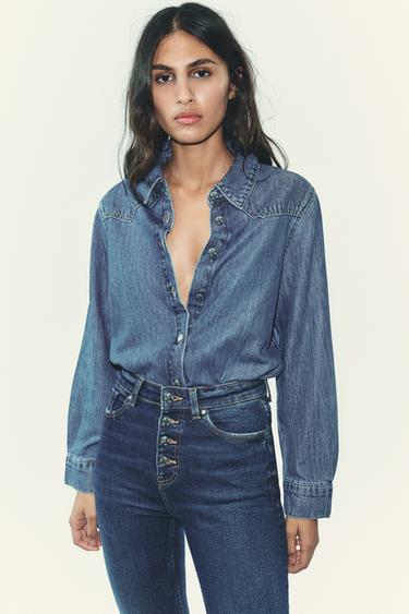 Z.06 HIGH-WAIST FLARE JEANS - Blue by Zara - Image 4