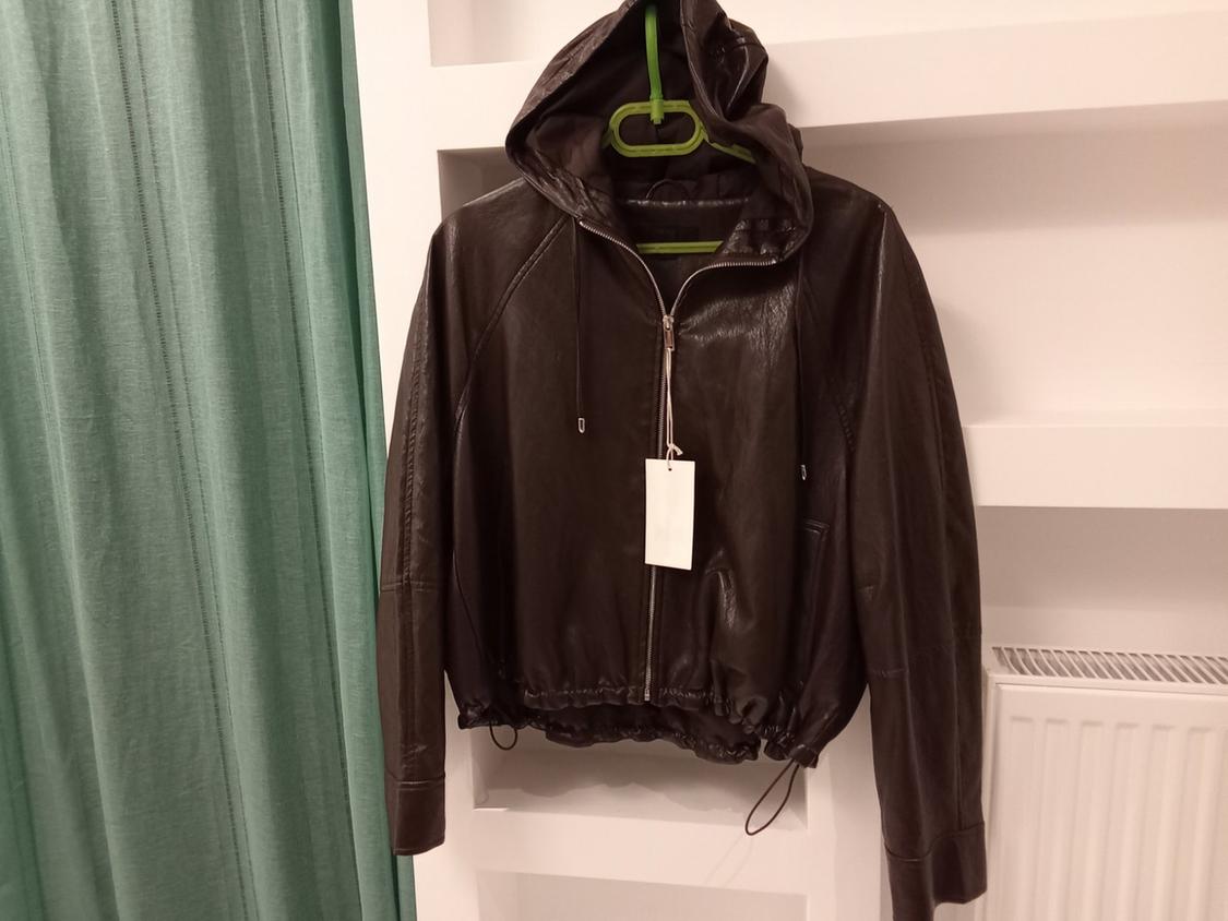 LEATHER EFFECT JACKET BROWN - Image 2