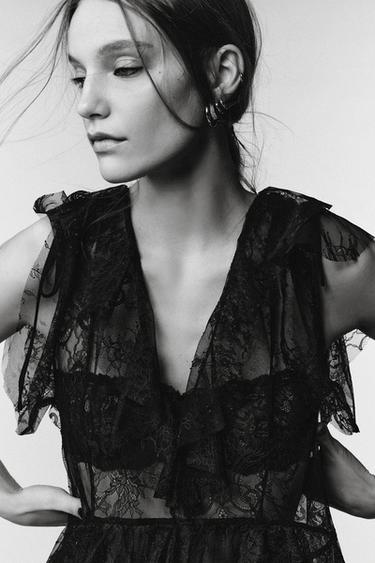 LIMITED EDITION LACE MIDI DRESS - Black by Zara - Image 1