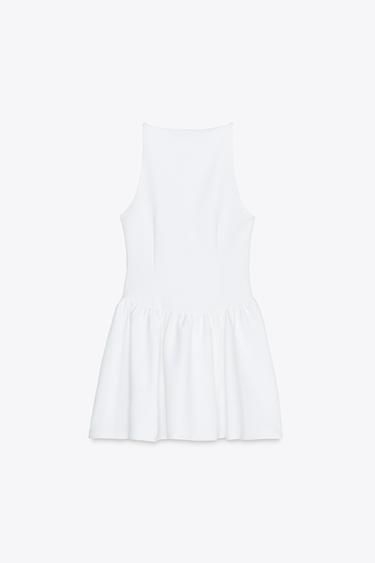 MINI DRESS WITH BUTTONS - White by Zara - Image 3