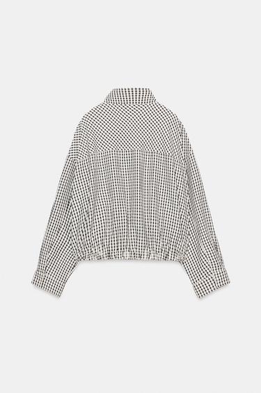 BLOUSON BOMBER À CARREAUX - Noir / Écru de Zara - Image 7