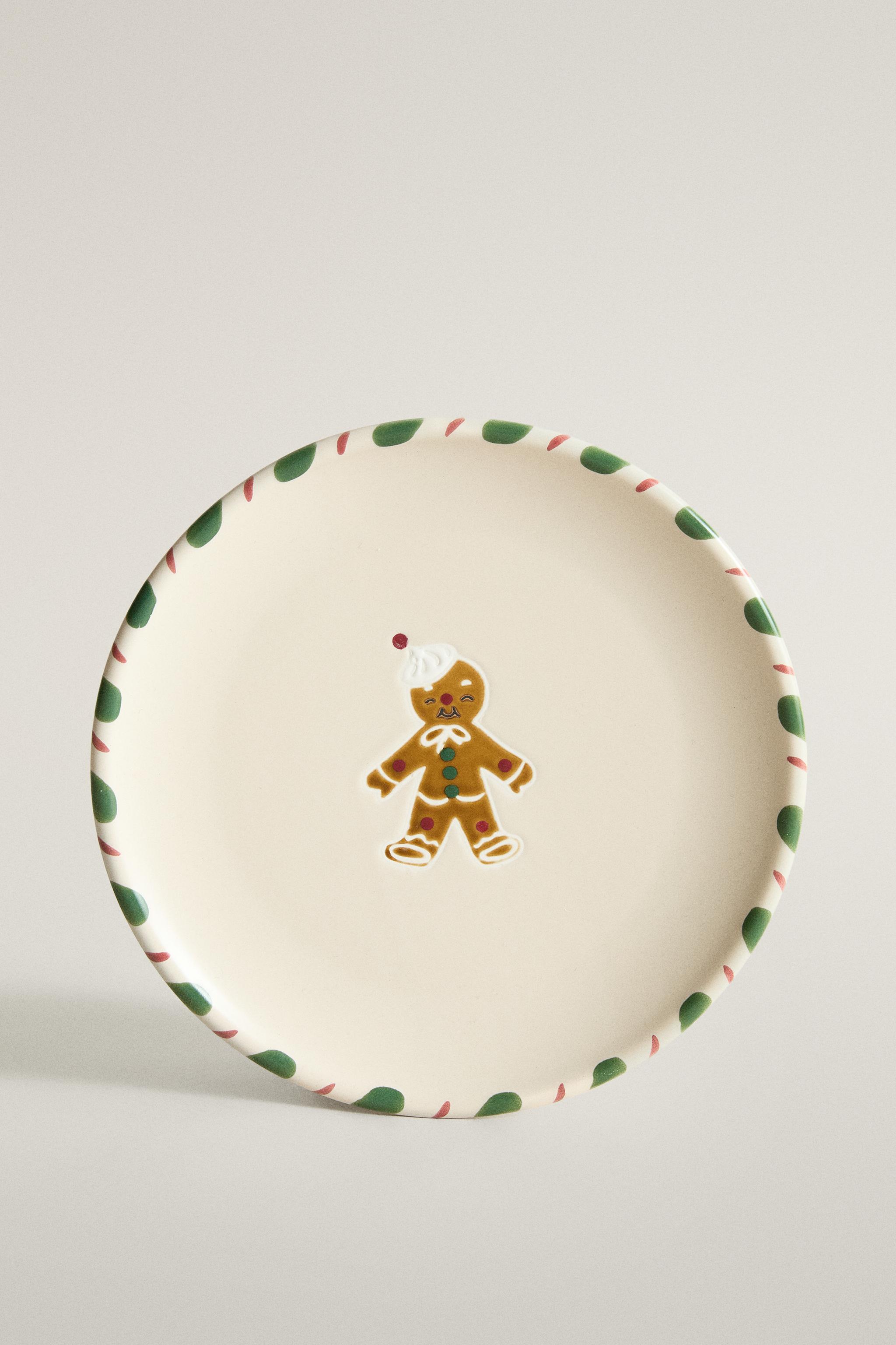 CHRISTMAS GINGERBREAD COOKIE STONEWARE PLATE