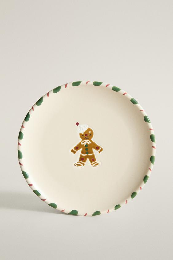 ASSIETTE EN GRÈS BONHOMME EN PAIN D'ÉPICES NOËL - Multicolore | ZARA France