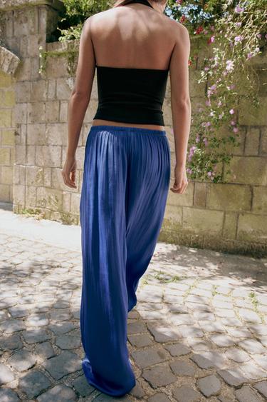 FLOWING PALAZZO TROUSERS - Electric blue by Zara - Image 6