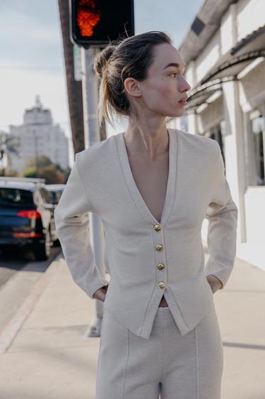 SOFT BUTTON CARDIGAN - Beige marl by Zara