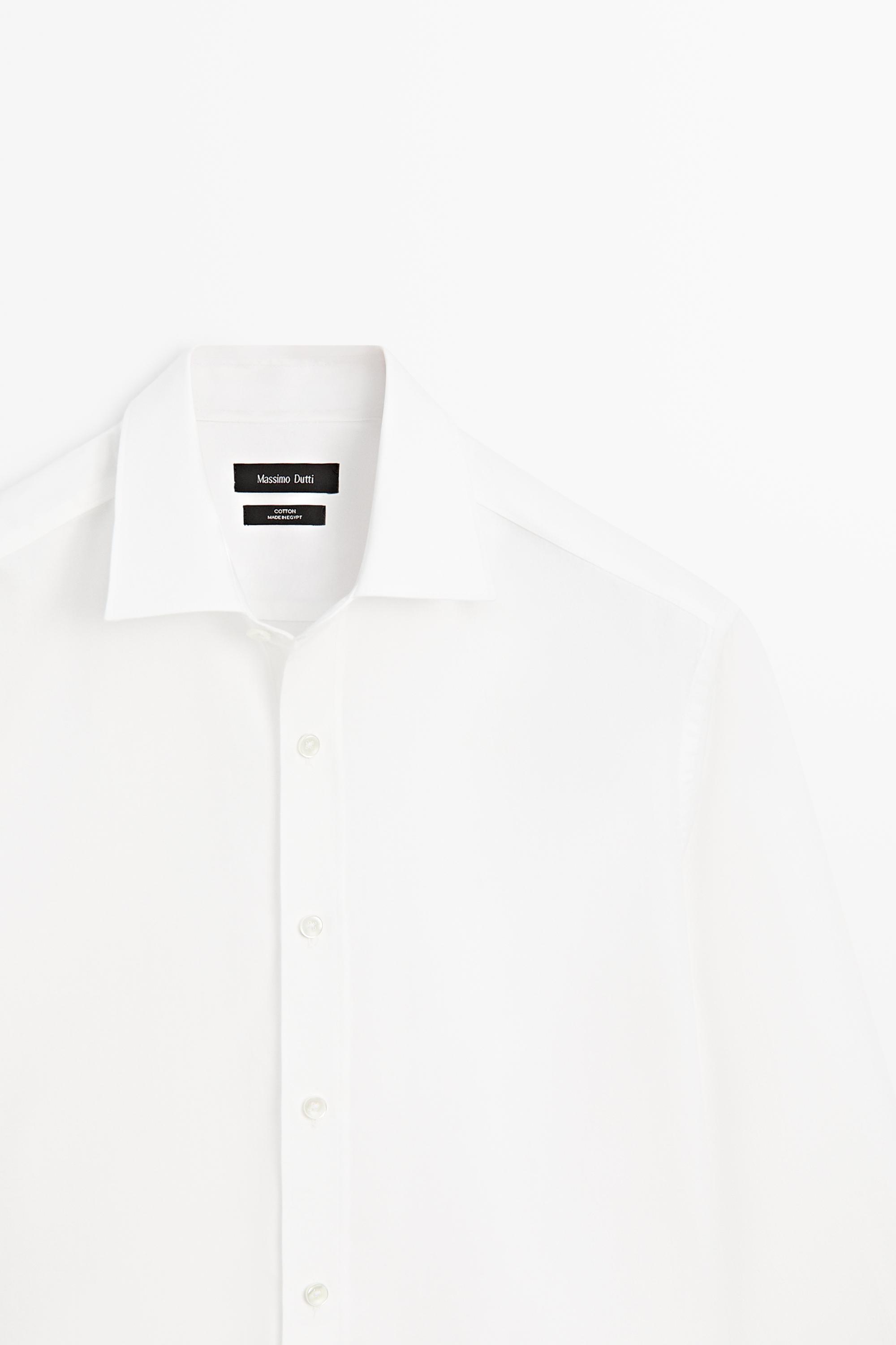 Chemise regular fit en twill mélangé 100 % coton