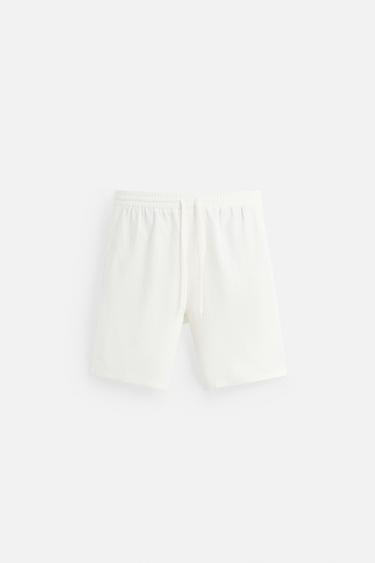 Zaras SHORTS I LINNE OCH VISKOS - Vit