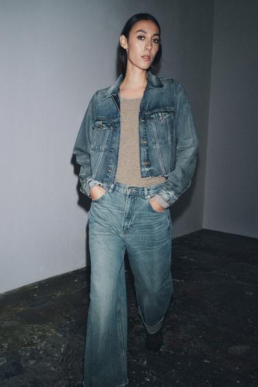 JEANS ZW COLLECTION BAGGY TIRO MEDIO - Azul lavado de Zara