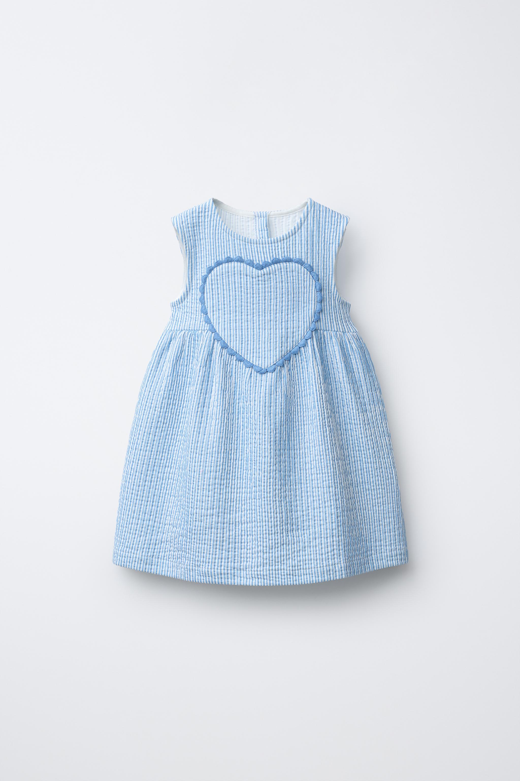 STRIPED HEART PRINT DRESS
