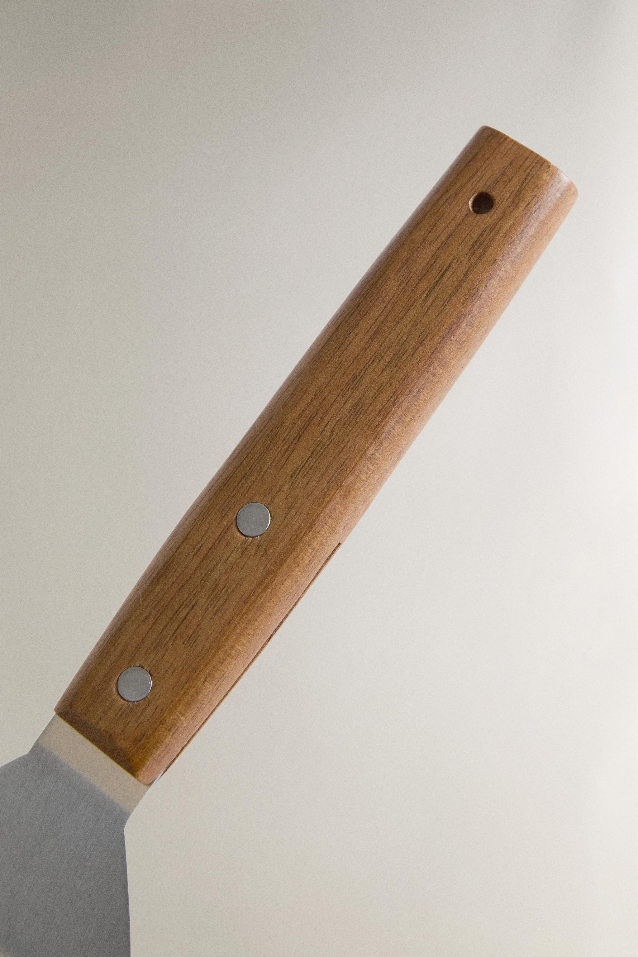 SPATULE À HAMBURGER ACIER ET BOIS